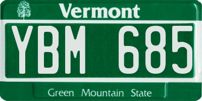 VT license plate YBM685