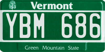 VT license plate YBM686