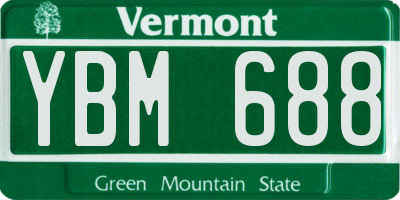 VT license plate YBM688