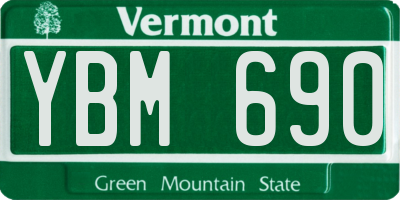 VT license plate YBM690
