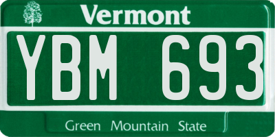 VT license plate YBM693