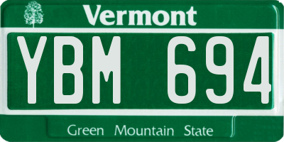 VT license plate YBM694