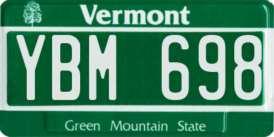 VT license plate YBM698