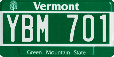 VT license plate YBM701