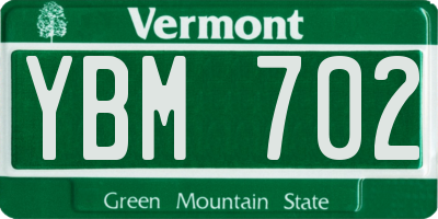 VT license plate YBM702