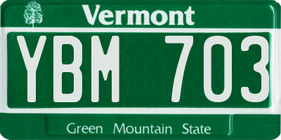 VT license plate YBM703