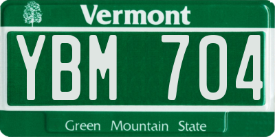 VT license plate YBM704