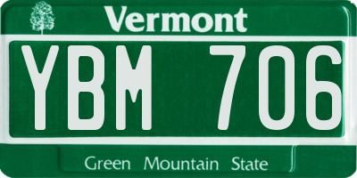 VT license plate YBM706