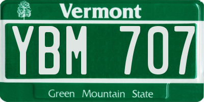 VT license plate YBM707