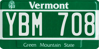 VT license plate YBM708