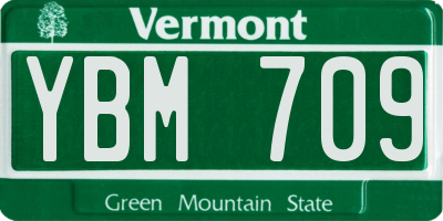 VT license plate YBM709