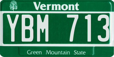 VT license plate YBM713