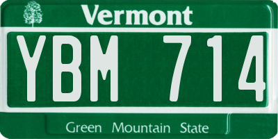 VT license plate YBM714