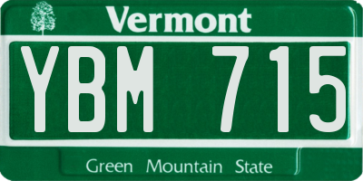 VT license plate YBM715