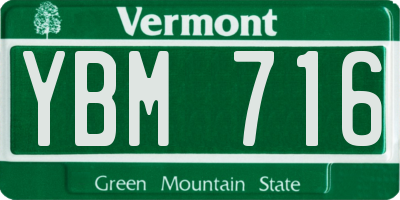 VT license plate YBM716
