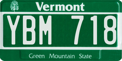 VT license plate YBM718