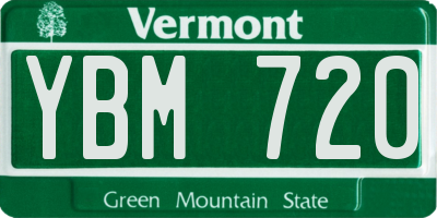 VT license plate YBM720