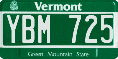 VT license plate YBM725