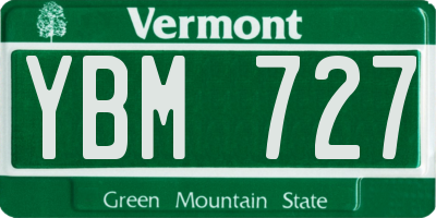 VT license plate YBM727