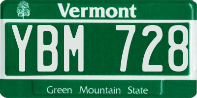 VT license plate YBM728