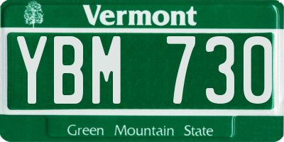 VT license plate YBM730