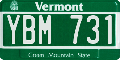 VT license plate YBM731