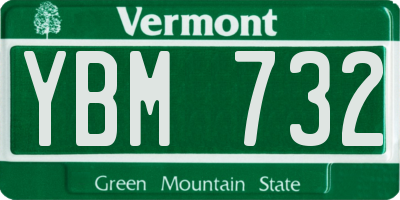 VT license plate YBM732