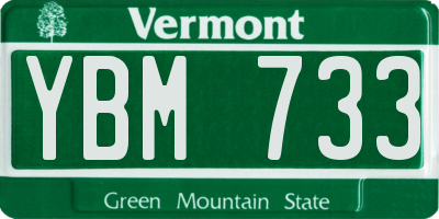 VT license plate YBM733