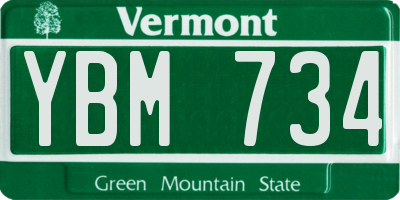 VT license plate YBM734