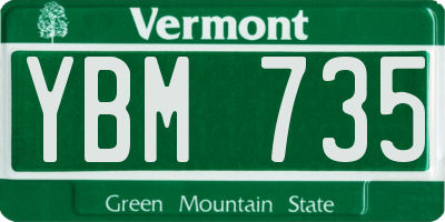 VT license plate YBM735