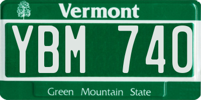 VT license plate YBM740