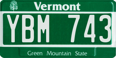 VT license plate YBM743