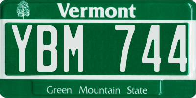 VT license plate YBM744