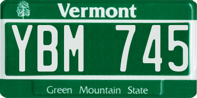 VT license plate YBM745