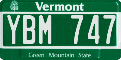 VT license plate YBM747
