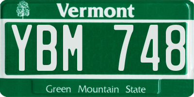 VT license plate YBM748