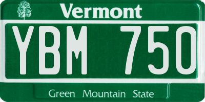 VT license plate YBM750