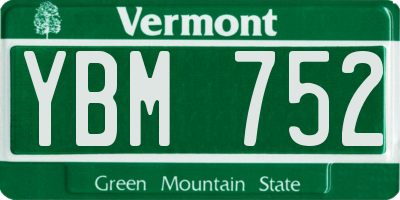 VT license plate YBM752