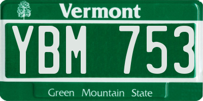VT license plate YBM753