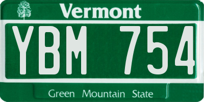VT license plate YBM754