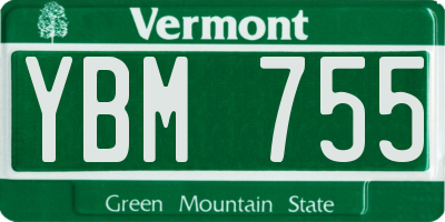 VT license plate YBM755