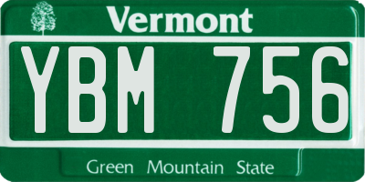 VT license plate YBM756