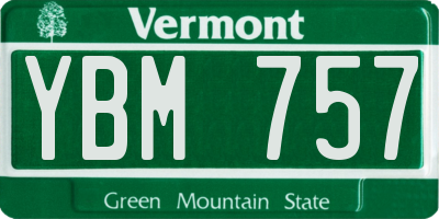 VT license plate YBM757