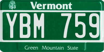 VT license plate YBM759