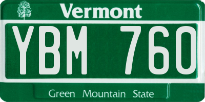 VT license plate YBM760