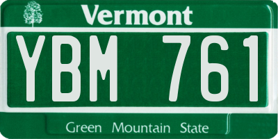 VT license plate YBM761