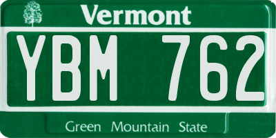 VT license plate YBM762
