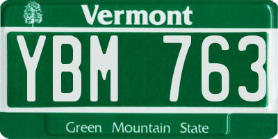 VT license plate YBM763