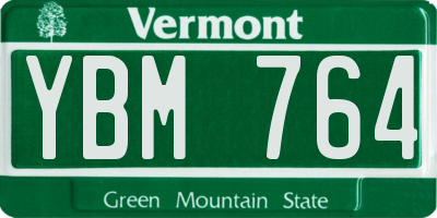 VT license plate YBM764
