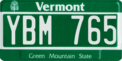VT license plate YBM765
